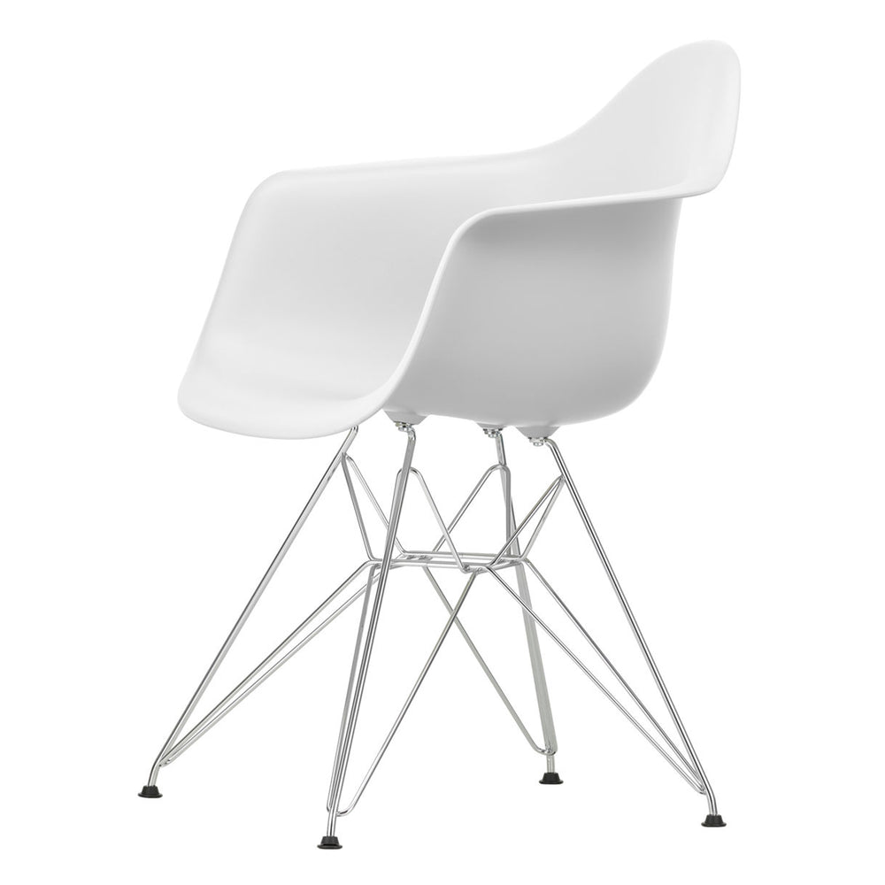 Vitra - Eames Plastic Armchair DAR RE | Filzgleiter basic dark / cotton weiß RE / verchromt
