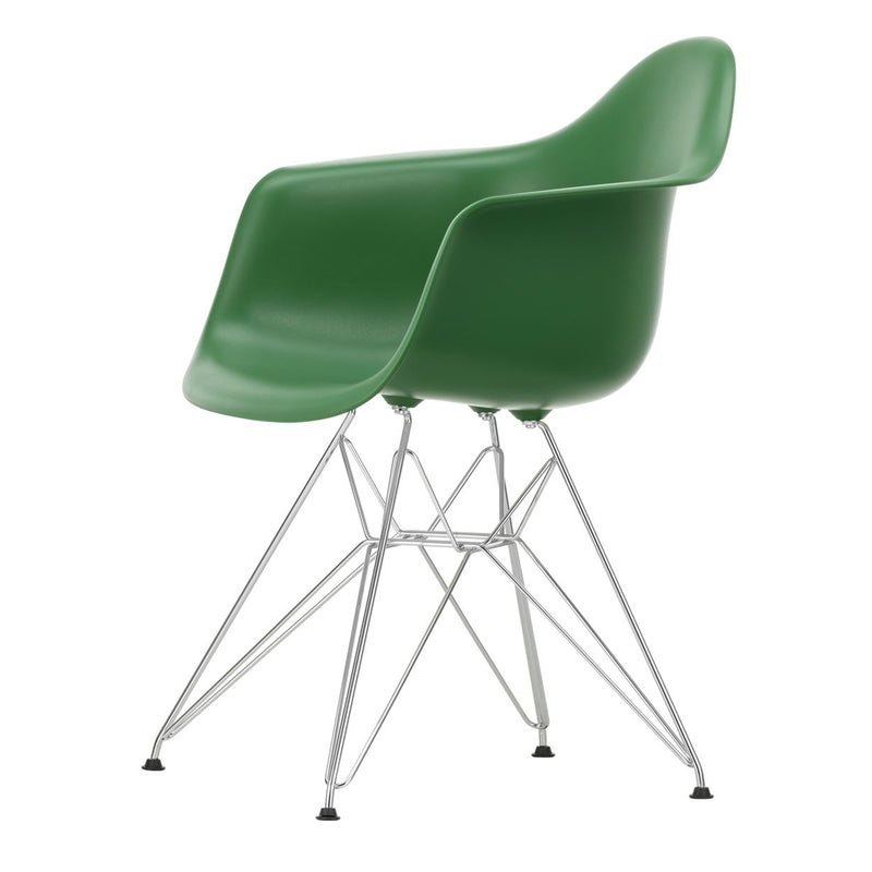 Vitra - Eames Plastic Armchair DAR RE | Filzgleiter basic dark / smaragd RE / verchromt