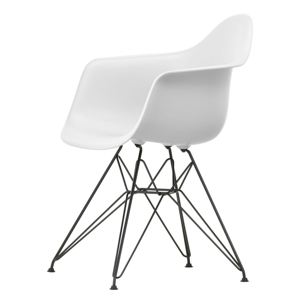 Vitra - Eames Plastic Armchair DAR RE | Filzgleiter basic dark / cotton weiß RE / schwarz