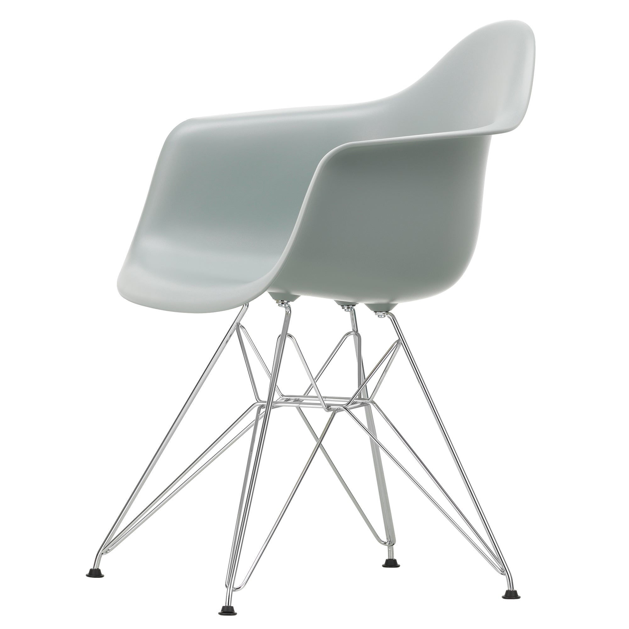 Vitra - Eames Plastic Armchair DAR RE | Filzgleiter basic dark / hellgrau RE / verchromt