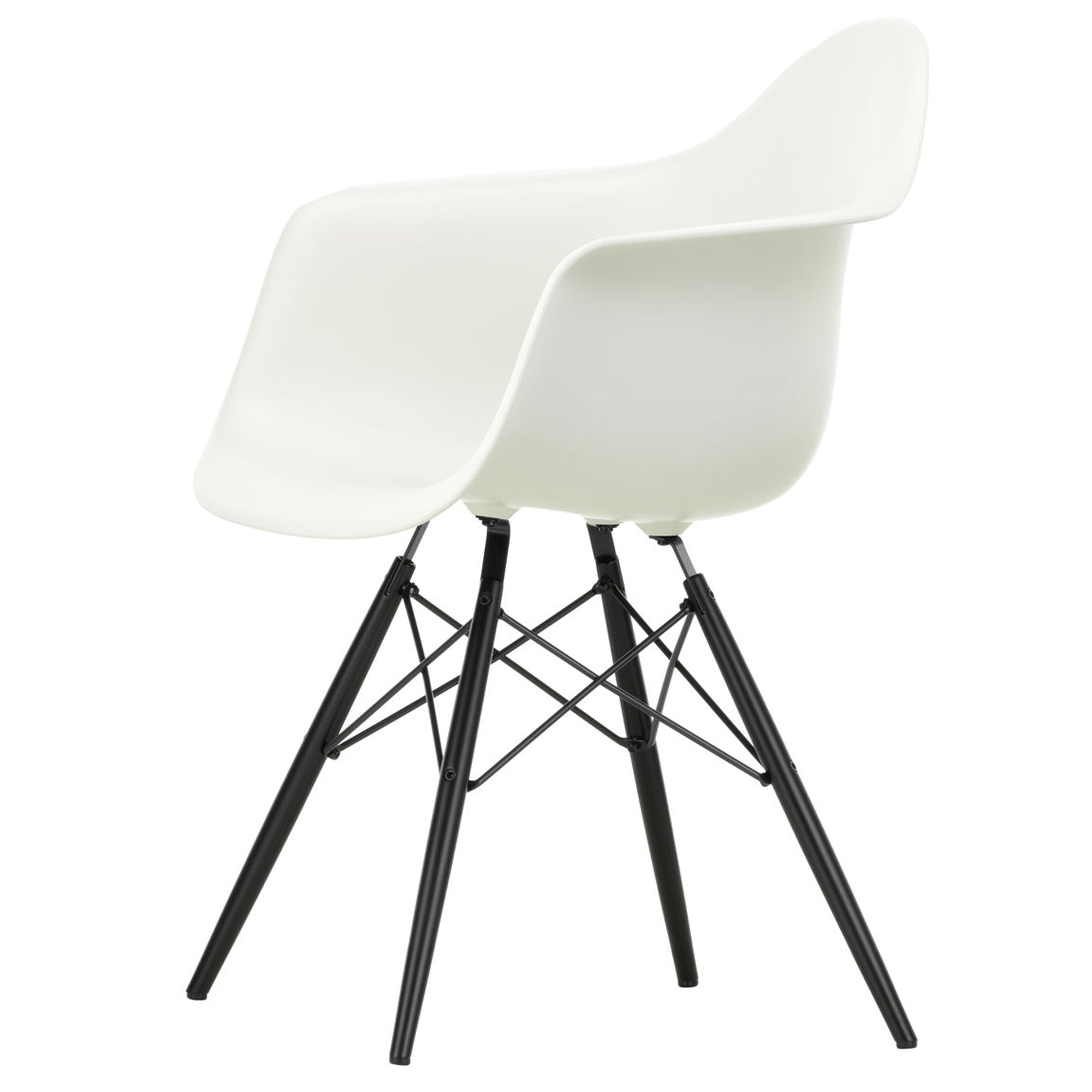 Vitra - Eames Plastic Armchair DAW RE | weiß / Ahorn schwarz