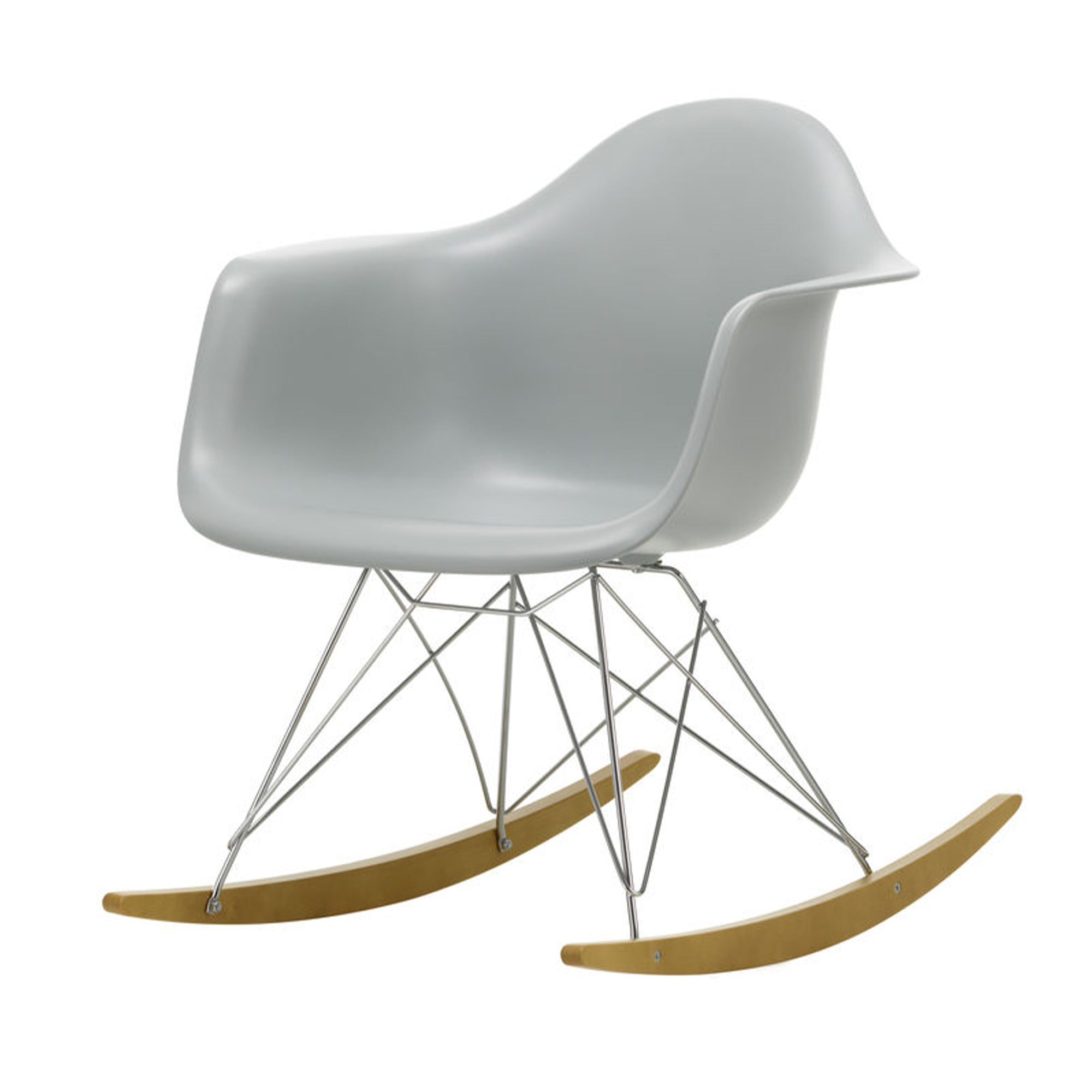 Vitra - Eames Plastic Armchair RAR | Kufen Ahorn gelblich / hellgrau RE / verchromt