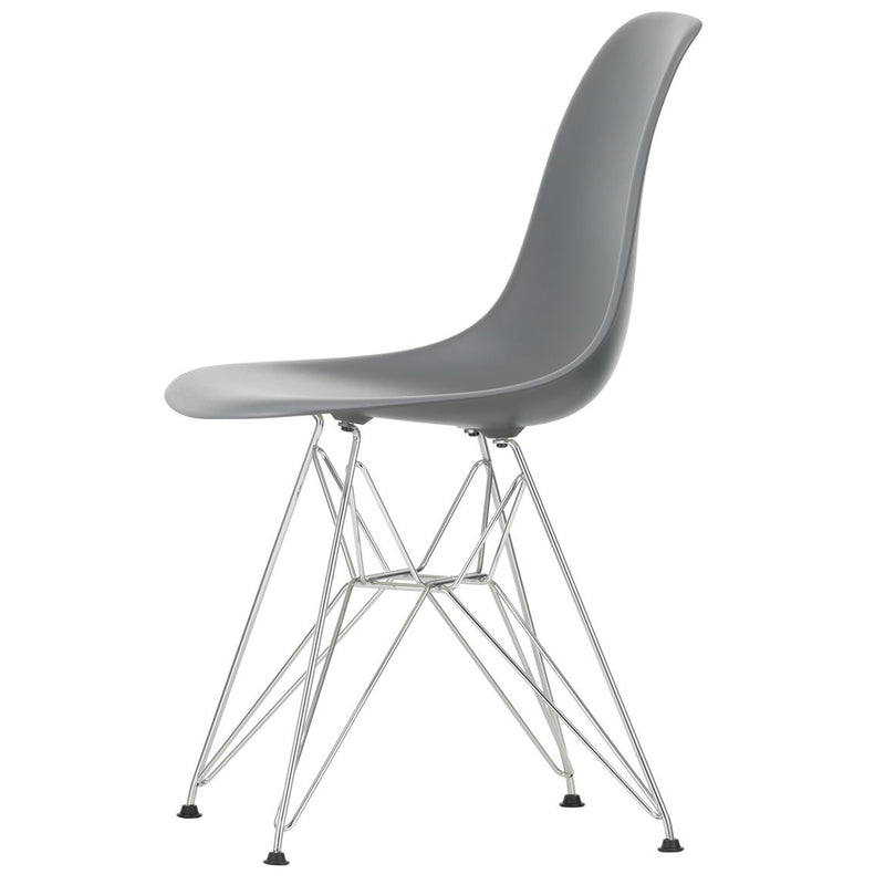 Vitra - Eames Plastic Side Chair DSR RE | Filzgleiter basic dark / granitgrau RE / verchromt
