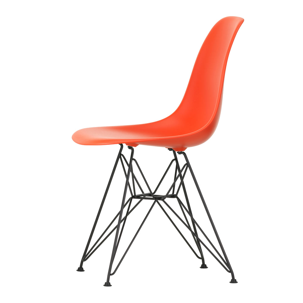 Vitra - Eames Plastic Side Chair DSR RE | Filzgleiter basic dark / poppy red RE / basic dark