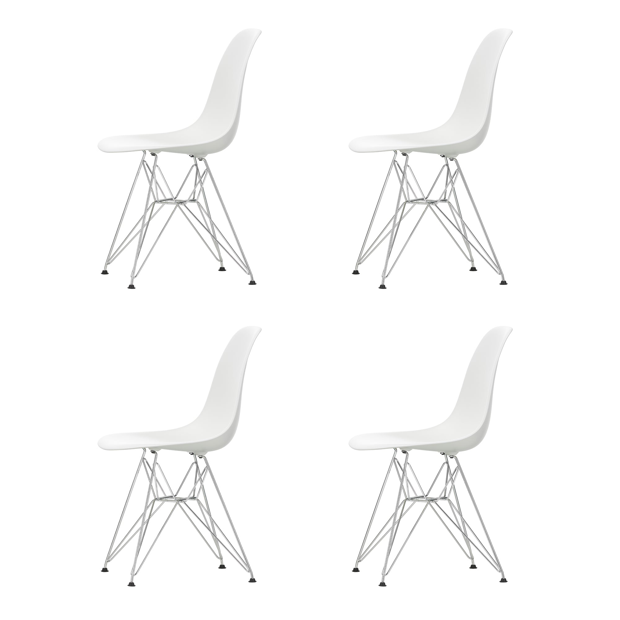 Vitra - Eames Plastic Side Chair DSR Set | weiß / chrom