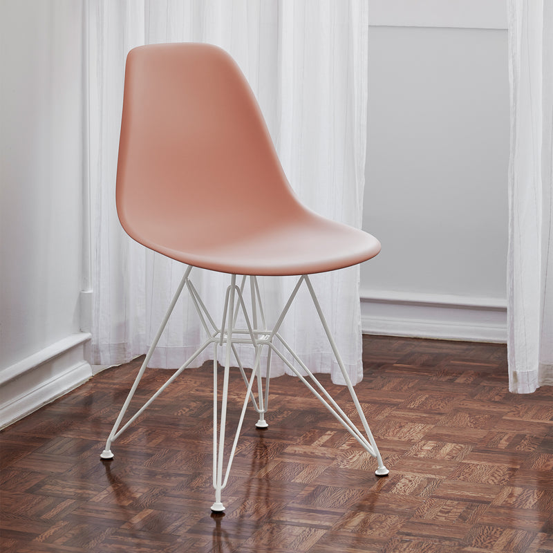 Vitra - Eames Plastic Side Chair DSR RE | Filzgleiter weiß / zartrosé RE / weiß