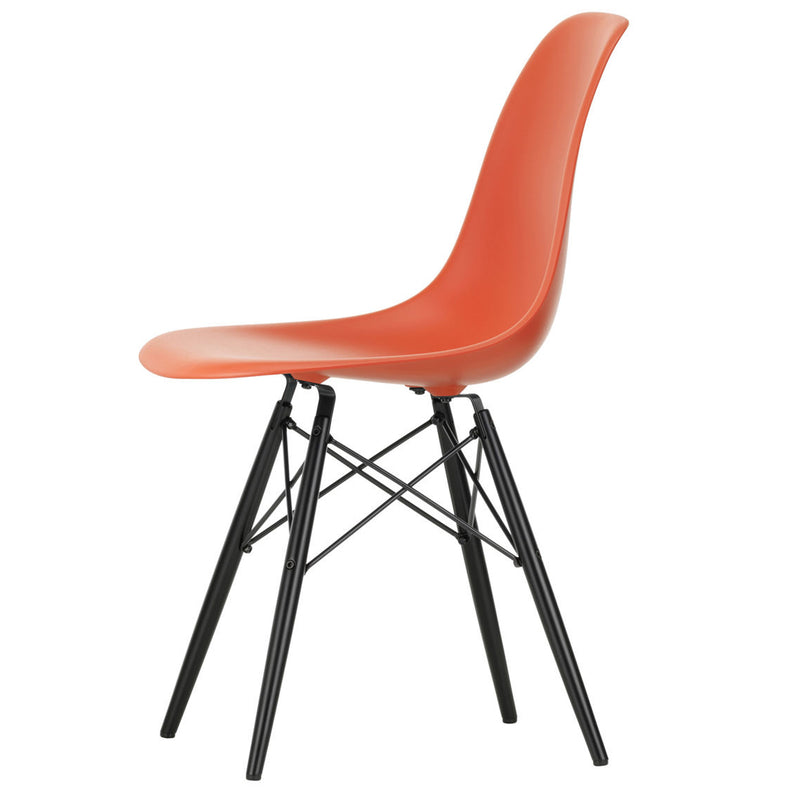 Vitra - Eames Plastic Side Chair DSW | Rot / Ahorn schwarz, Poppy Red / Ahorn schwarz