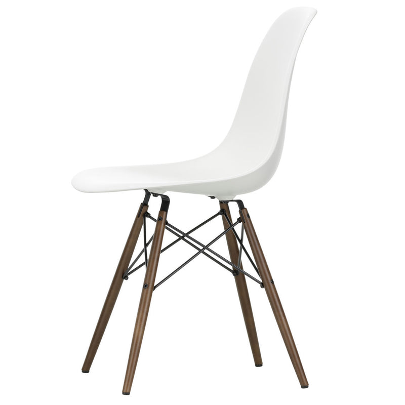 Vitra - Eames Plastic Side Chair DSW RE | Filzgleiter basic dark / weiß / Ahorn dunkel 