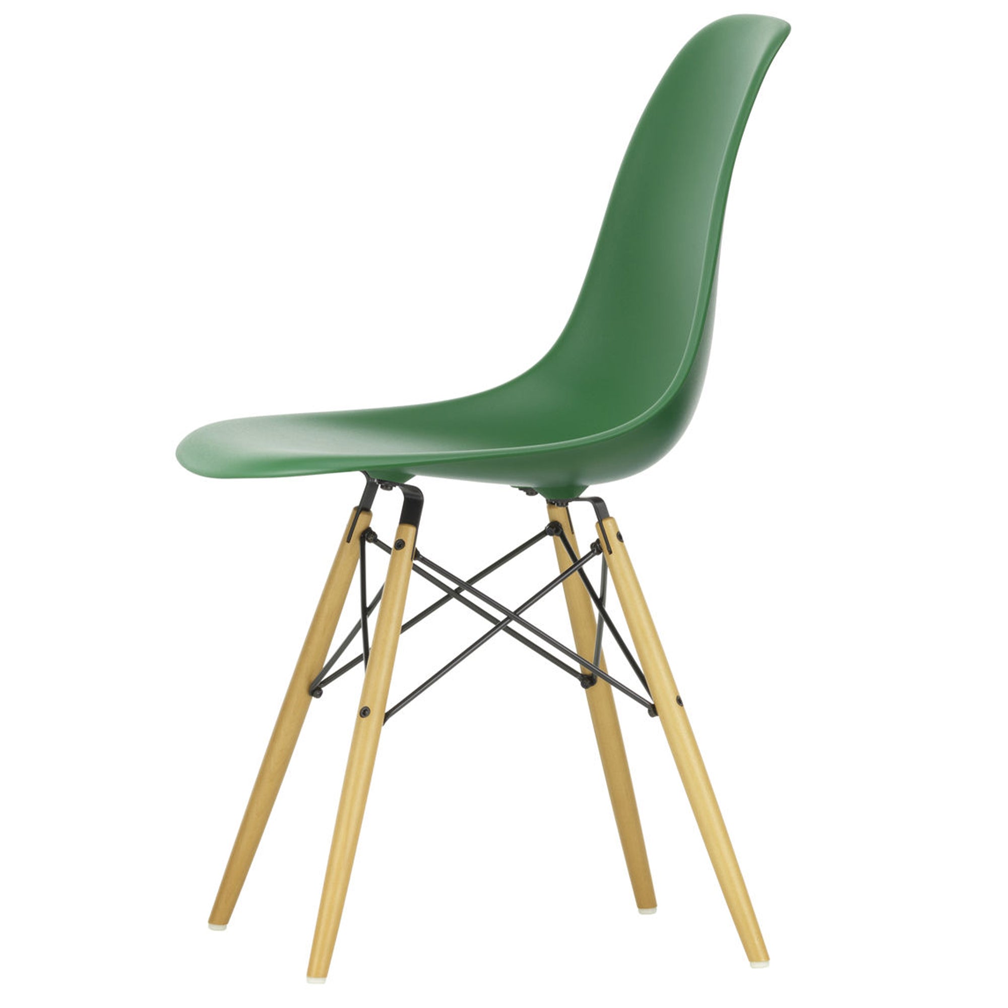 Vitra - Eames Plastic Side Chair DSW RE | Filzgleiter basic dark / smaragd RE / Ahorn gelblich