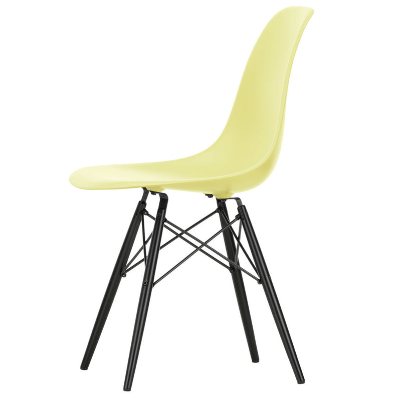Vitra - Eames Plastic Side Chair DSW RE | Filzgleiter basic dark / citron RE / Ahorn schwarz