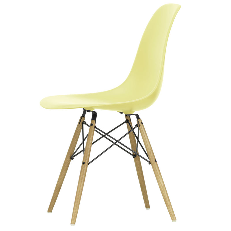Vitra - Eames Plastic Side Chair DSW RE | Filzgleiter basic dark / citron RE / Esche honigfarben