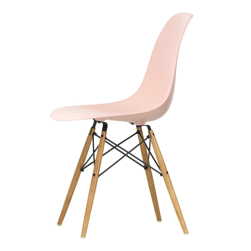 Vitra - Eames Plastic Side Chair DSW RE | Filzgleiter basic dark / zartrosé RE / Esche honigfarben