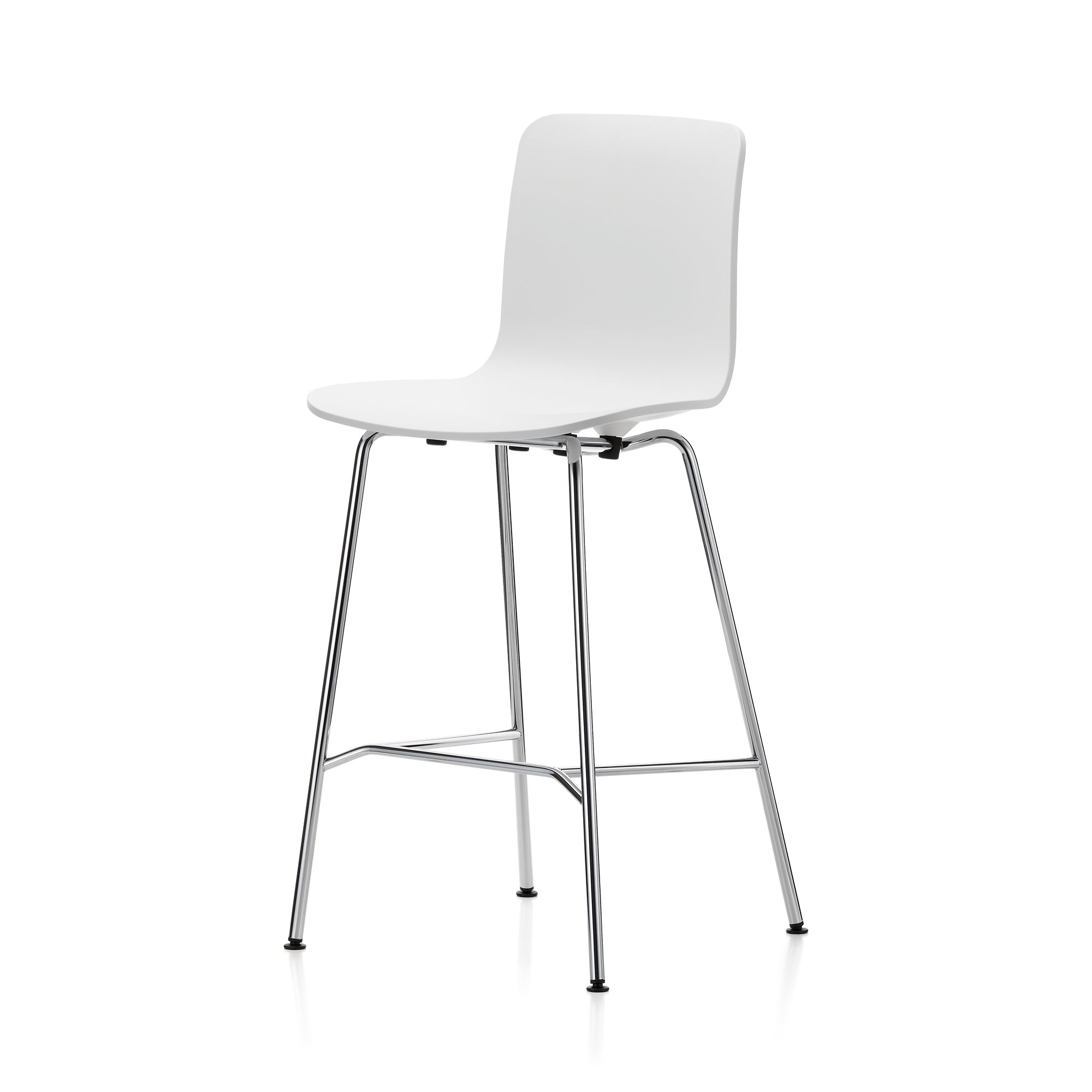 Vitra - Hal RE Barhocker | schwarze Kunststoffgleiter