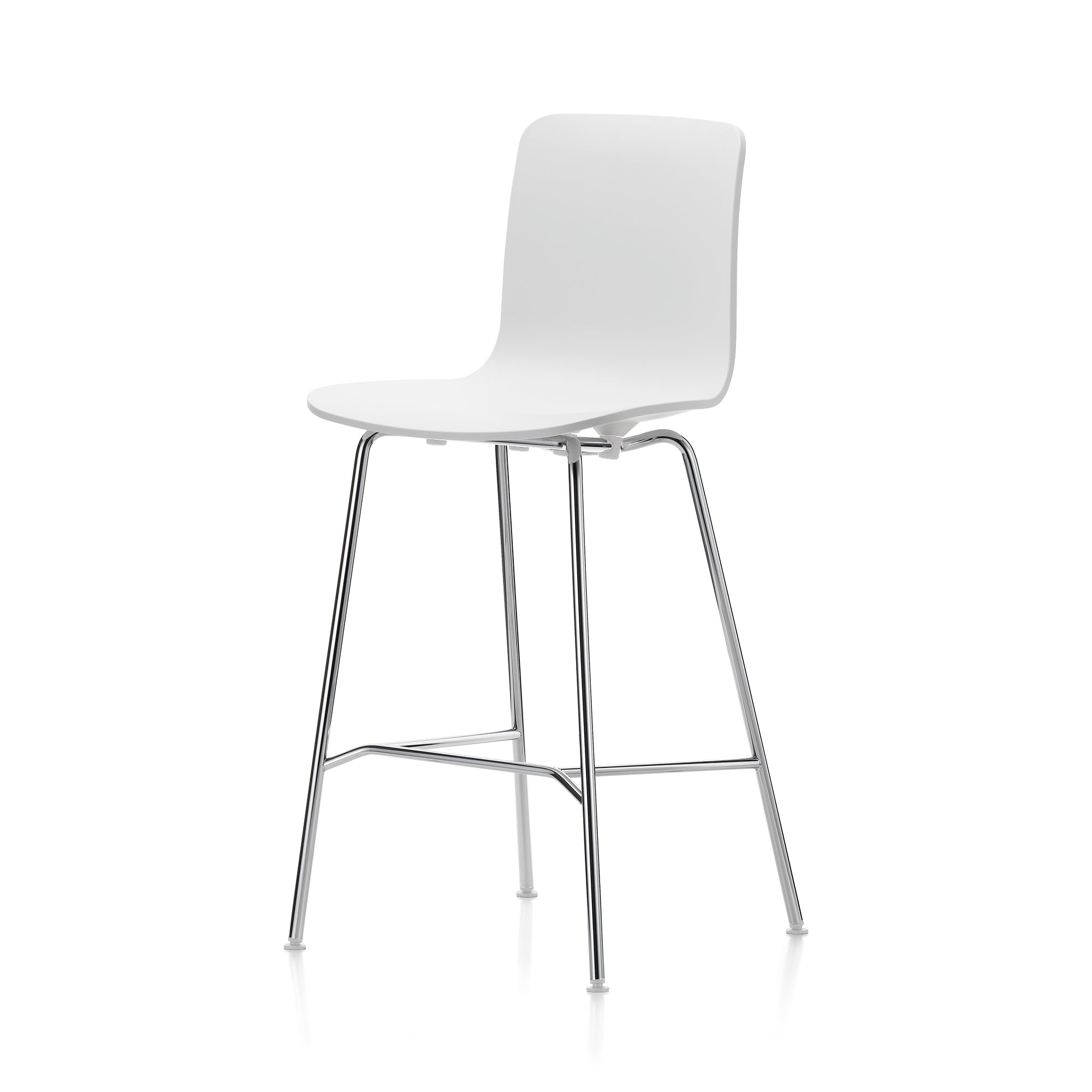 Vitra - Hal RE Barhocker | weiße Kunststoffgleiter