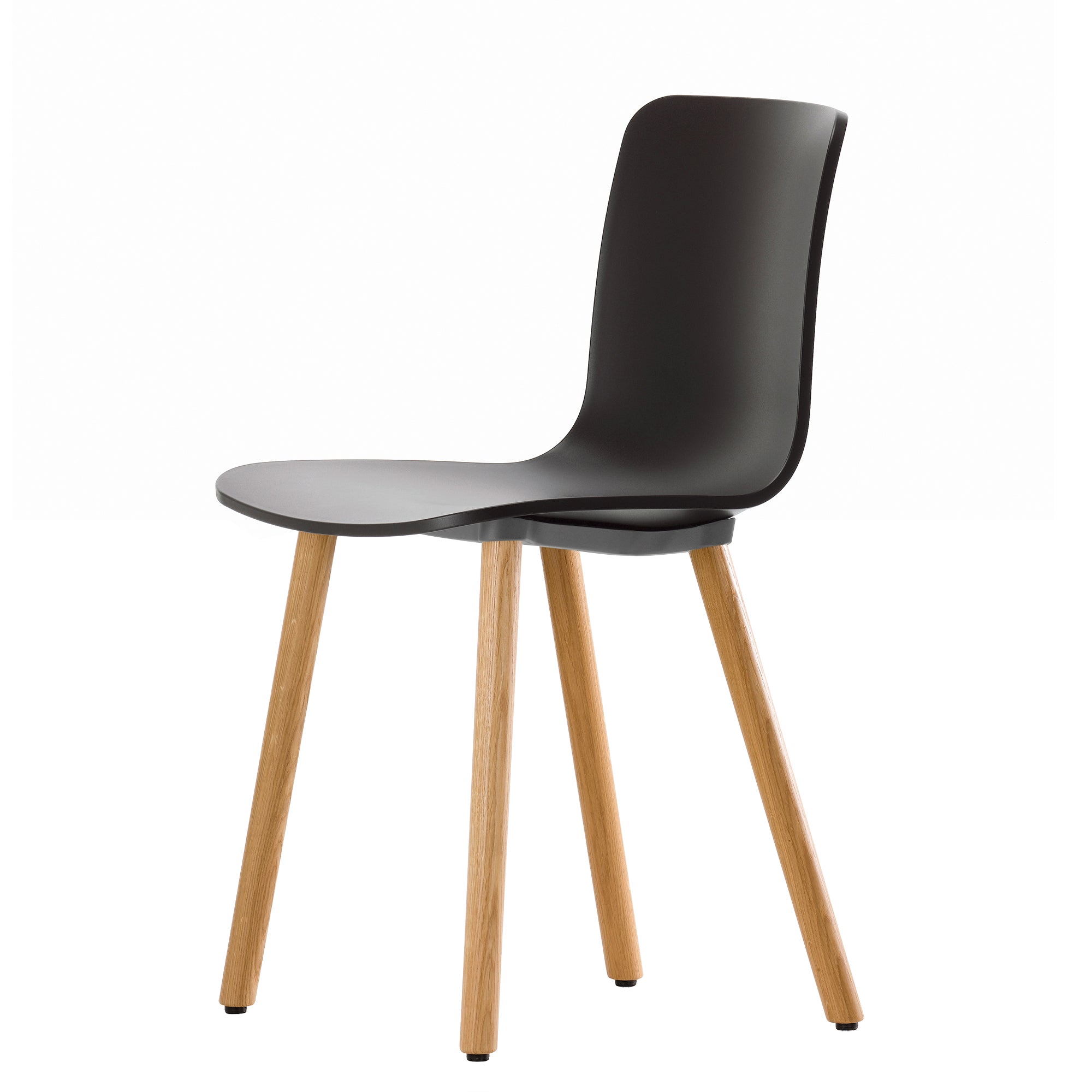Vitra - Hal RE Wood Stuhl | Kunststoffgleiter / basic dark