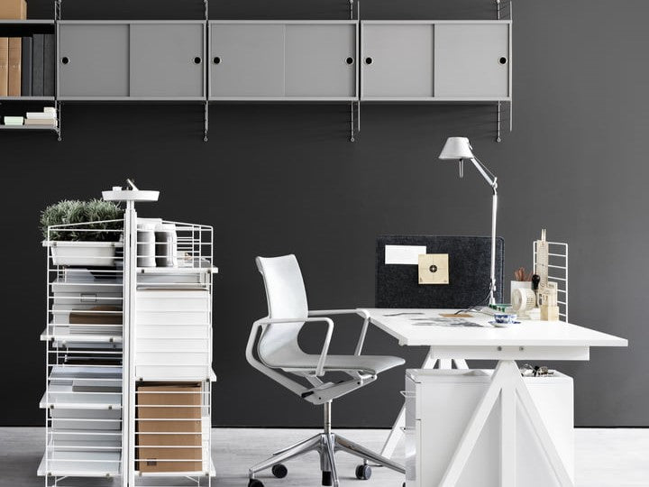 String - Bodenleiter | 6er Set / 119 x 30 cm / weiß