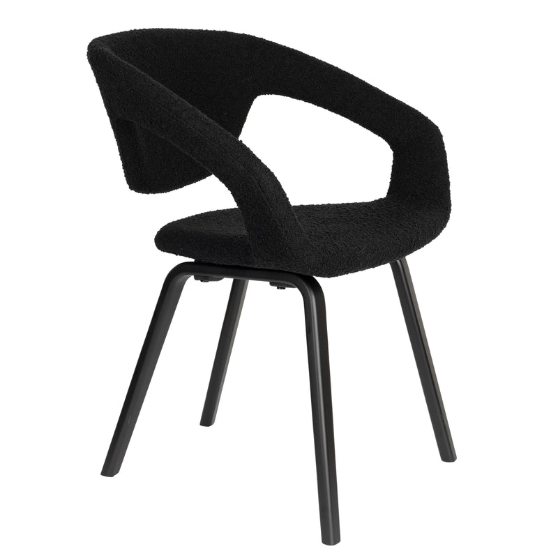 Zuiver - Flexback Stuhl | Bouclé schwarz