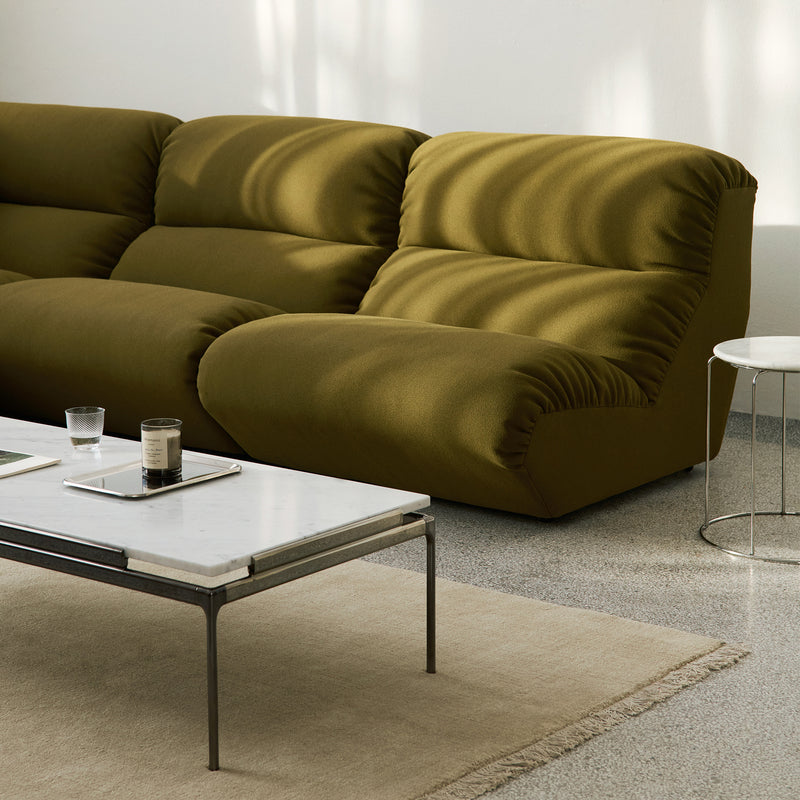&amp;Tradition - Hi Lo 3-Sitzer Sofa | Kvadrat Mylla 0971 / Grün