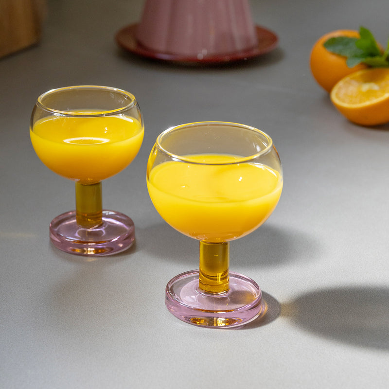 &amp;klevering - Cantine Coupeglas | rosa/gelb