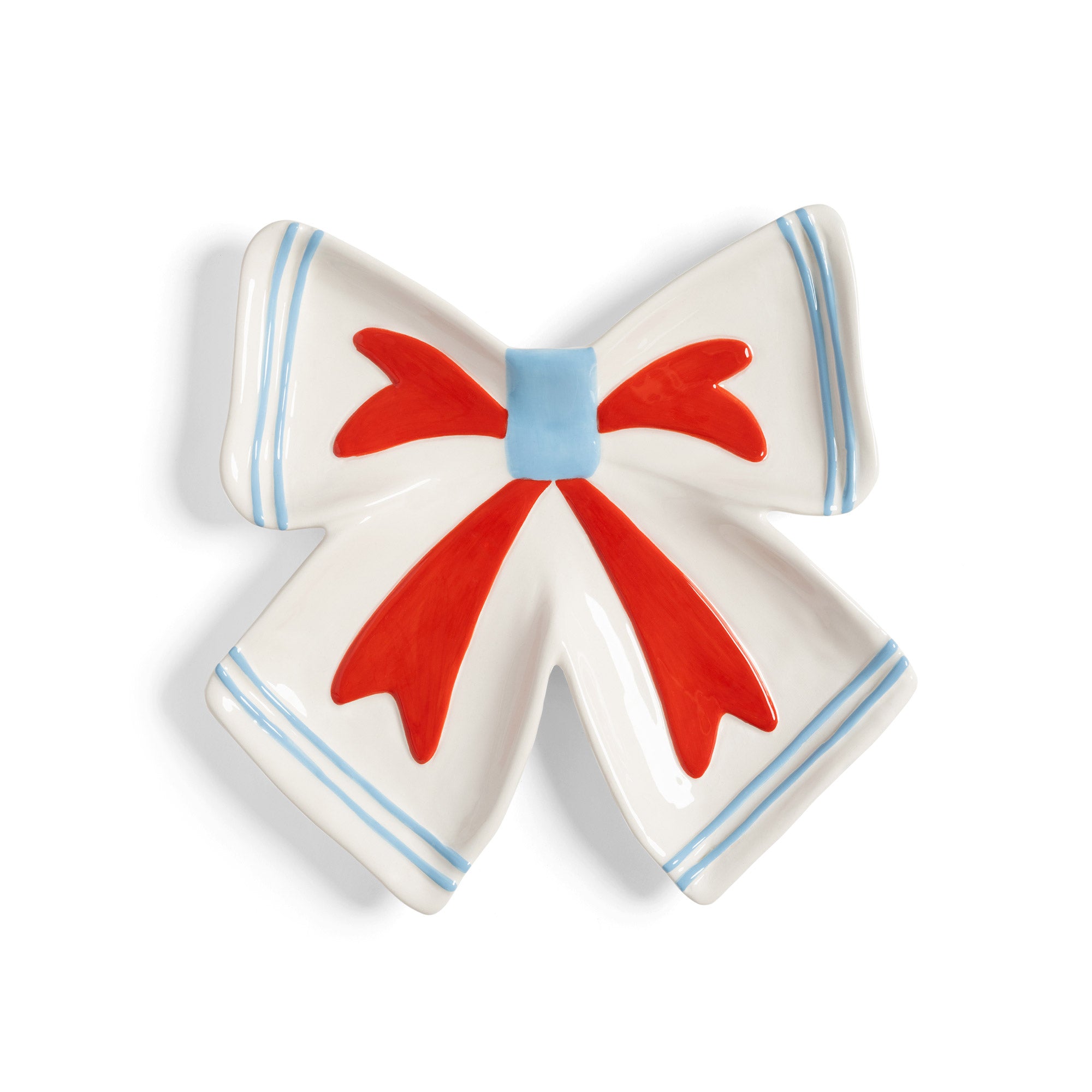 &amp;klevering - Ribbon Dekoschale | off-white/red