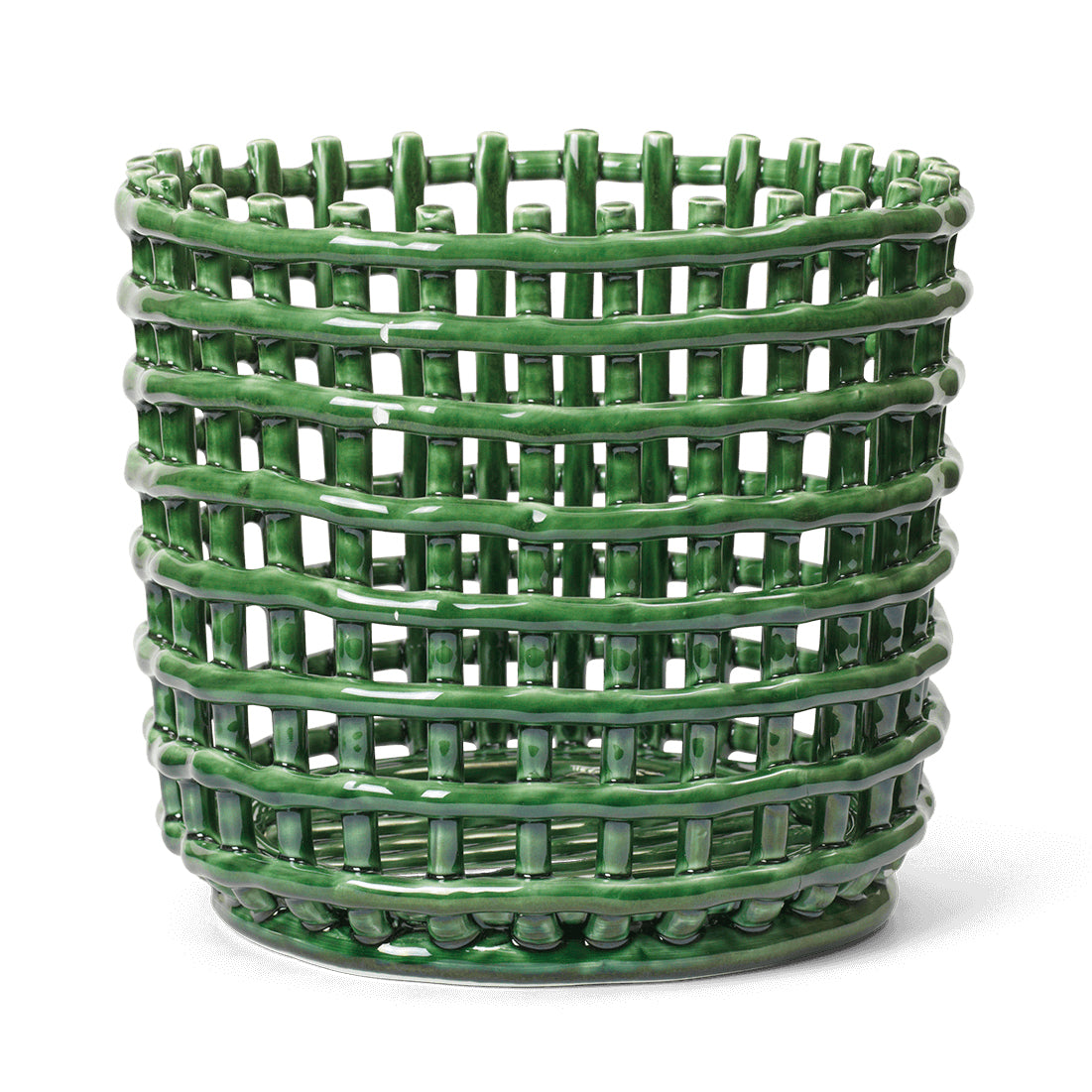 Ferm Living - Keramik Korb | groß / emerald green