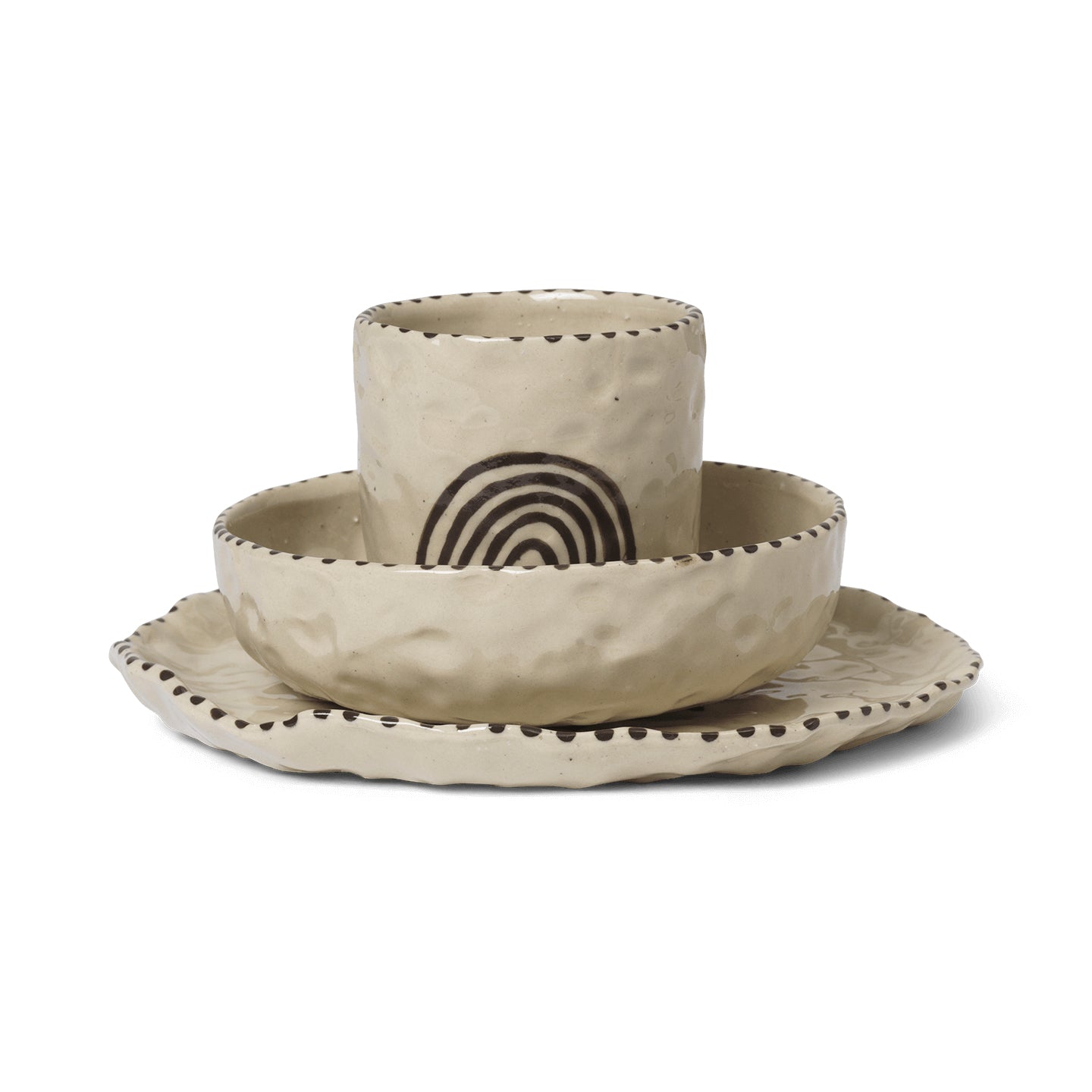 Ferm Living - Naive Ceramic Set | red brown