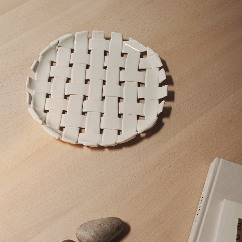 Ferm Living - Plait Servierplatte | off white