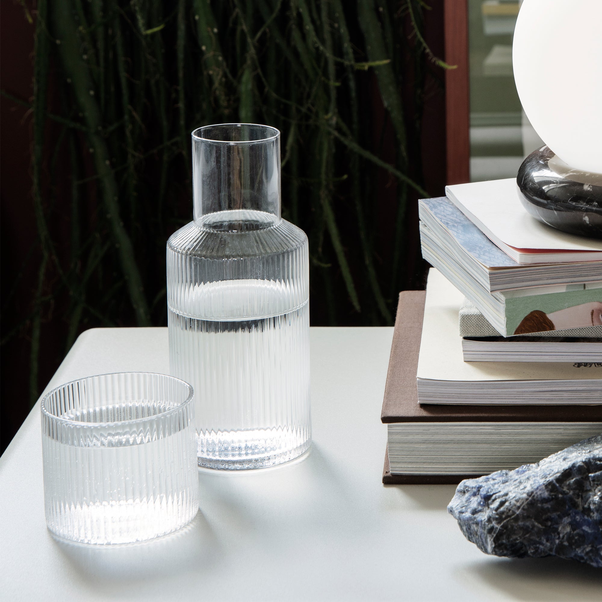 Ferm Living - Ripple Karaffen-Set, klein | clear