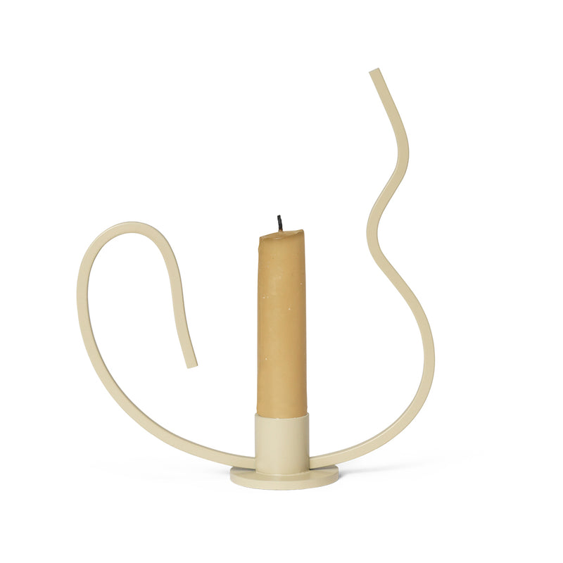 Ferm Living - Valse Kerzenständer | niedrig / cashmere