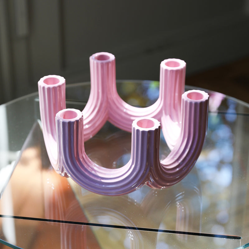 &amp;klevering - Churros Kerzenhalter | pink