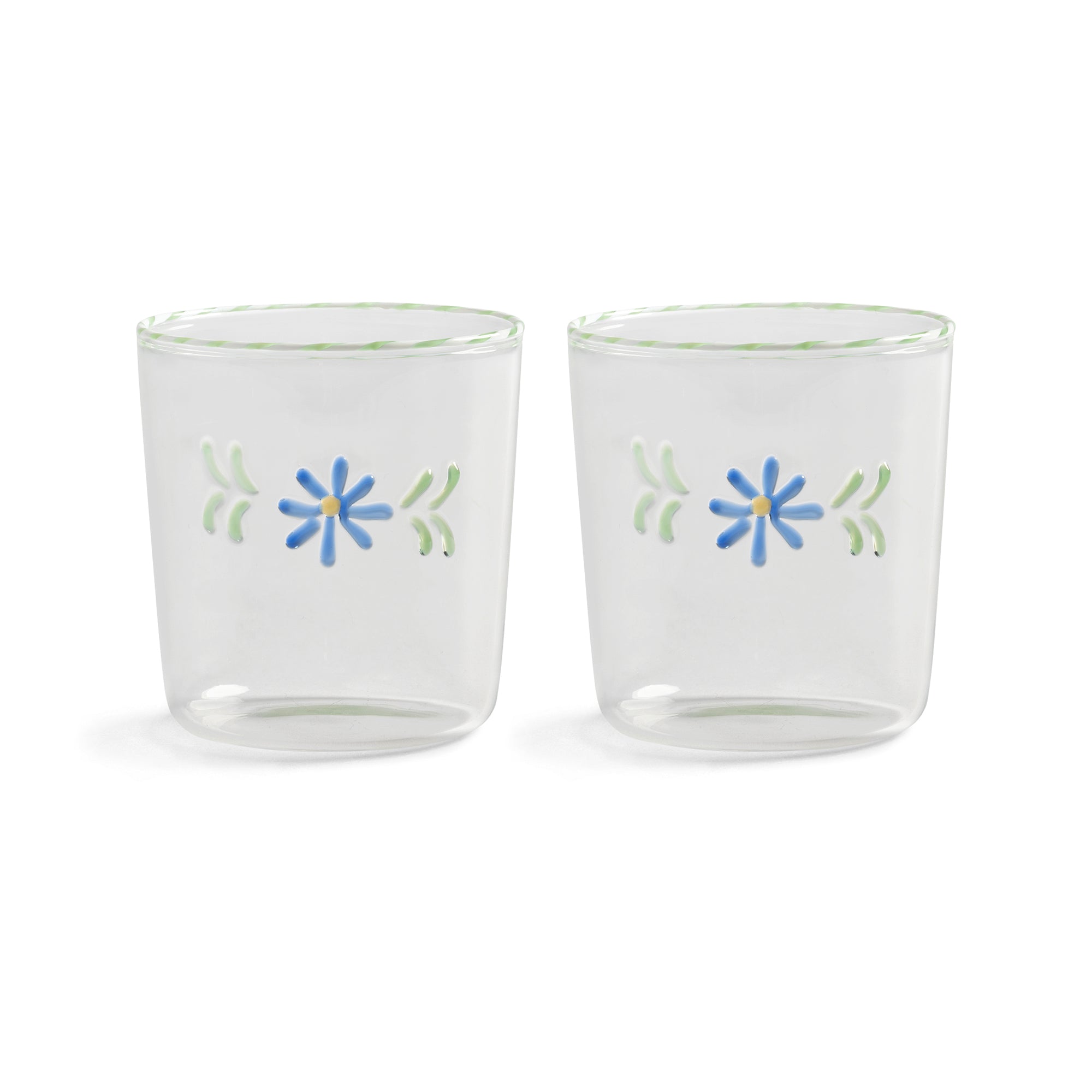 &amp;klevering - Flora Trinkglas | blau