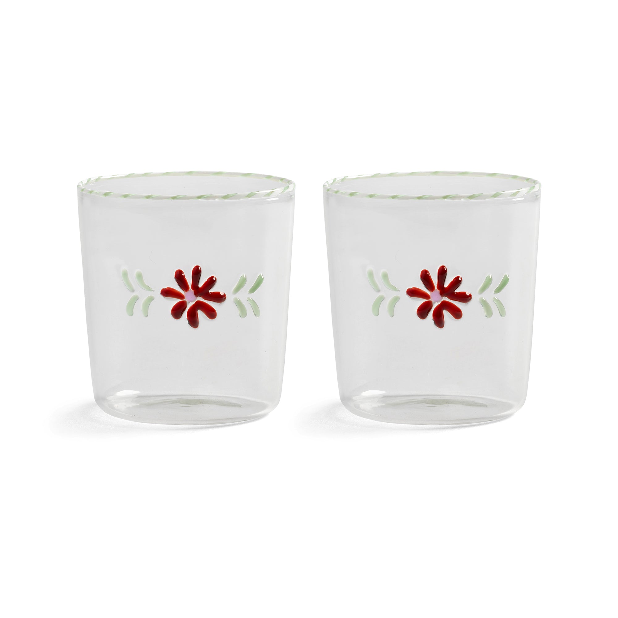 &amp;klevering - Flora Trinkglas | rot