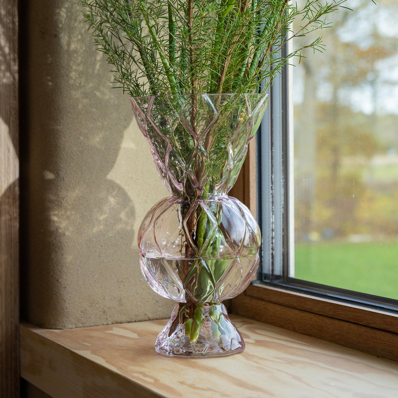 &amp;klevering - Rhombic Glas-Vase | pink