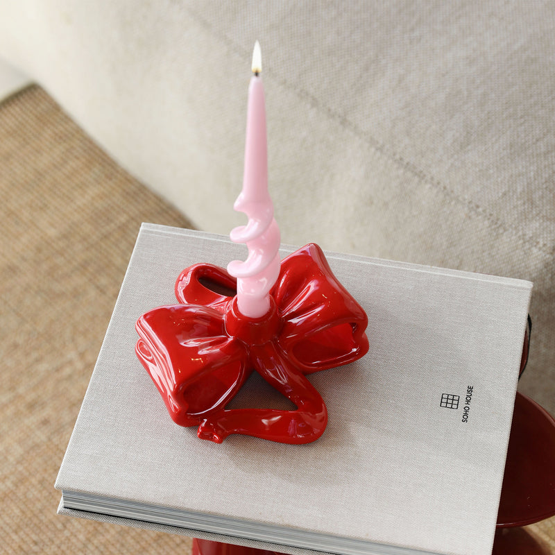 &amp;klevering - Ribbon Kerzenhalter | rot