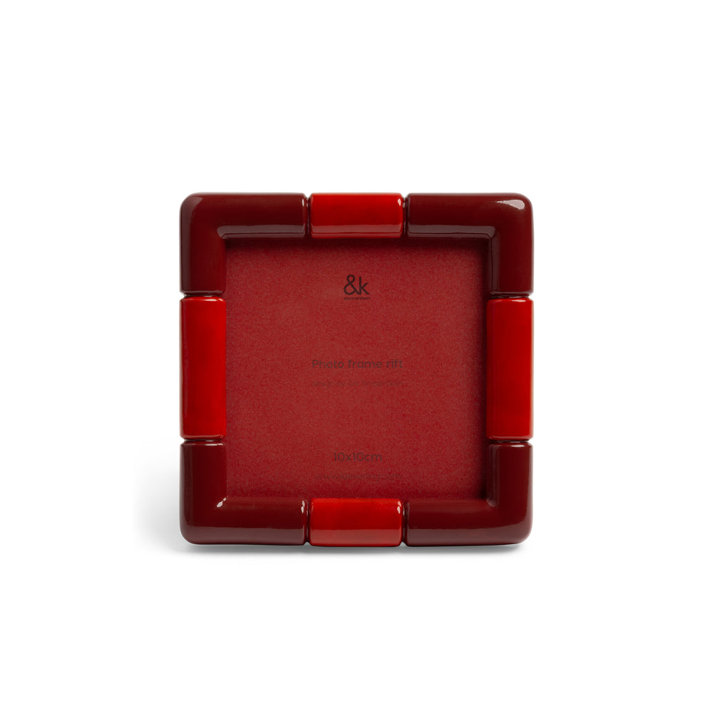 &amp;klevering - Rift Bilderrahmen eckig | 13 x 13 cm / burgundy