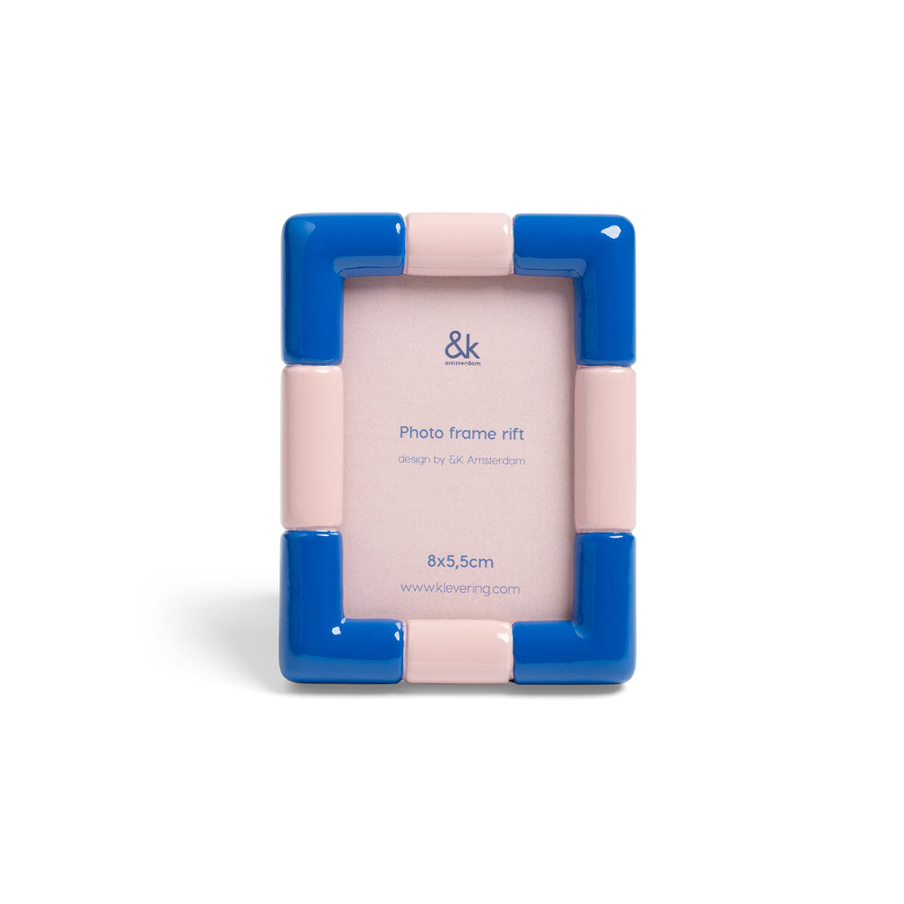 &amp;klevering - Rift Bilderrahmen | 7,5 x 10 cm / blau / rosa