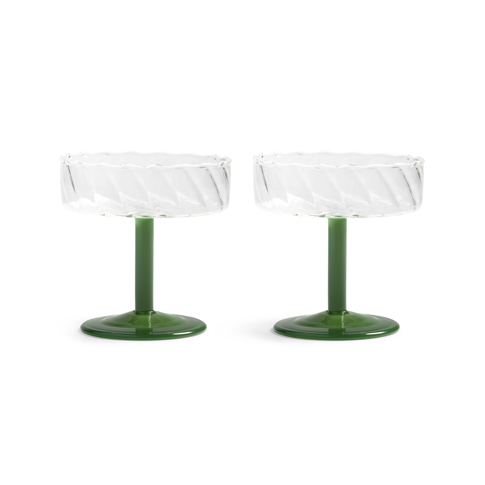&amp;klevering - Coupe Twirl Champagnerglas | dark green
