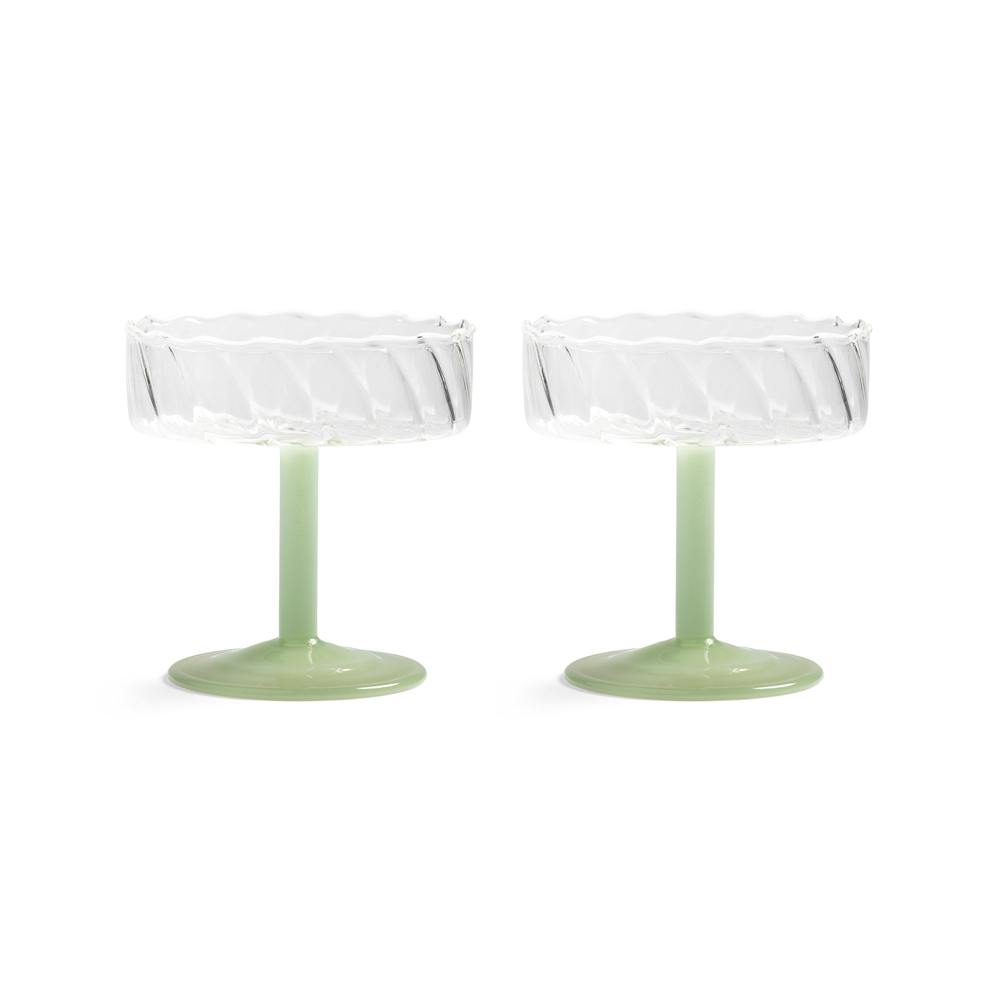 &amp;klevering - Coupe Twirl Champagnerglas | grün