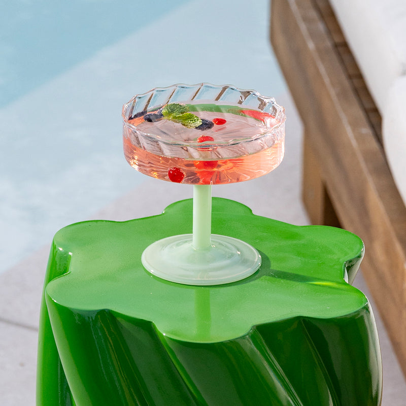 &amp;klevering - Coupe Twirl Champagnerglas | grün