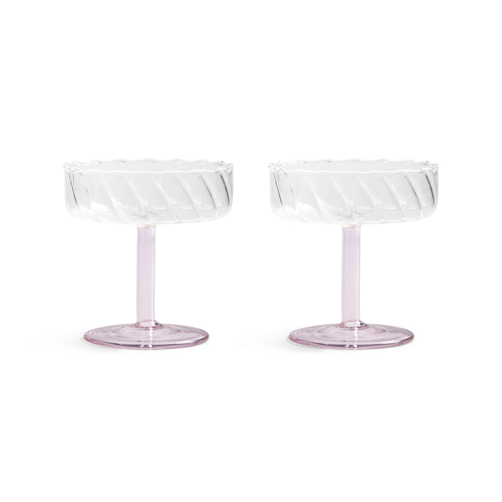 &amp;klevering - Coupe Twirl Champagnerglas | pink