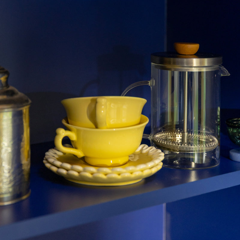 &amp;klevering - Whip Tasse mit Untertasse | gelb