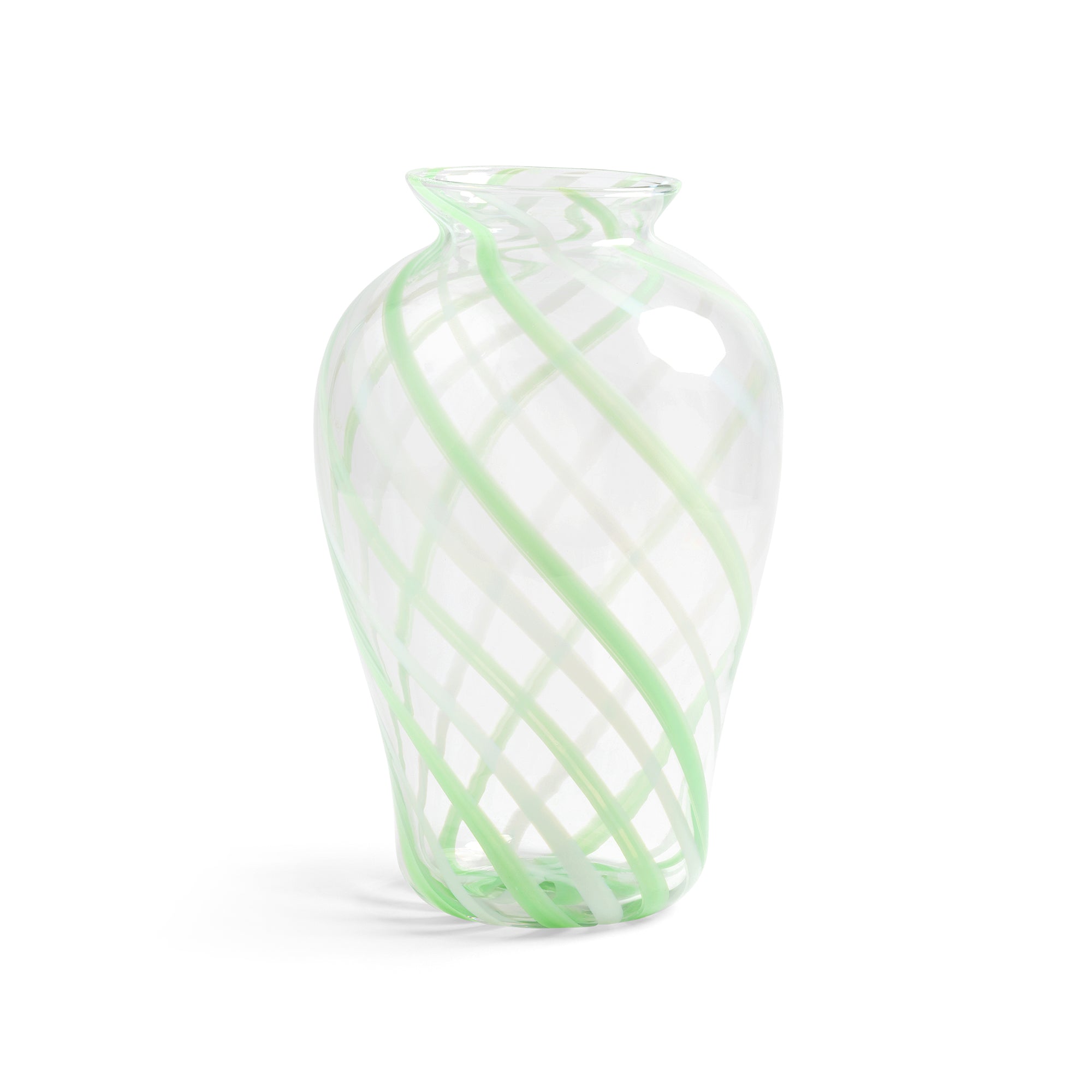 &amp;klevering - Yogu Vase | 33,5 x Ø 19 cm / spiral green