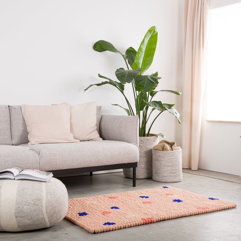 myfelt - Terra Rose Filzkugelteppich rechteckig