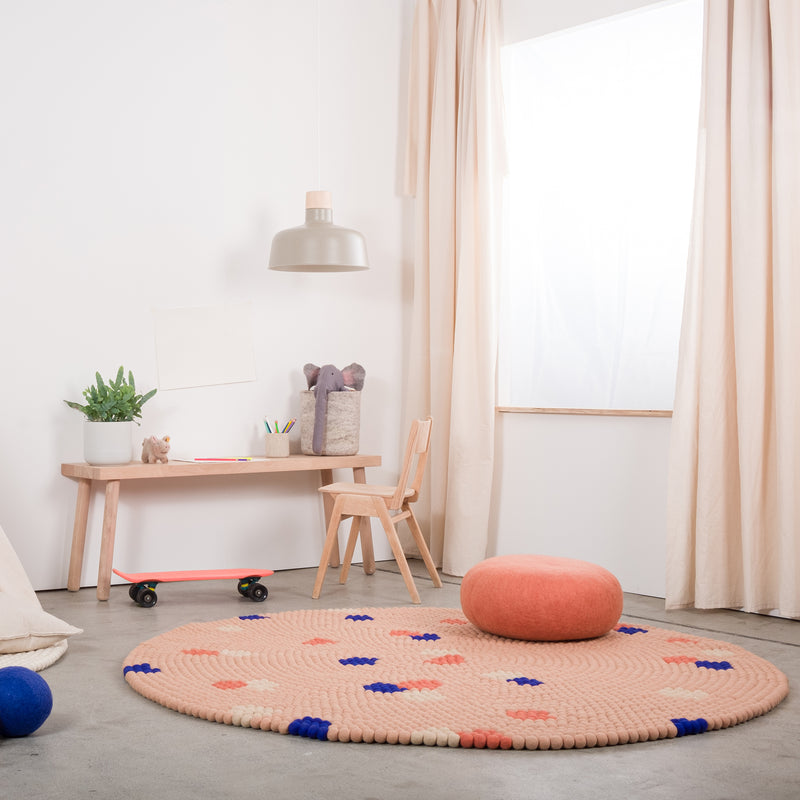 myfelt - Terra Rose Filzkugelteppich rund