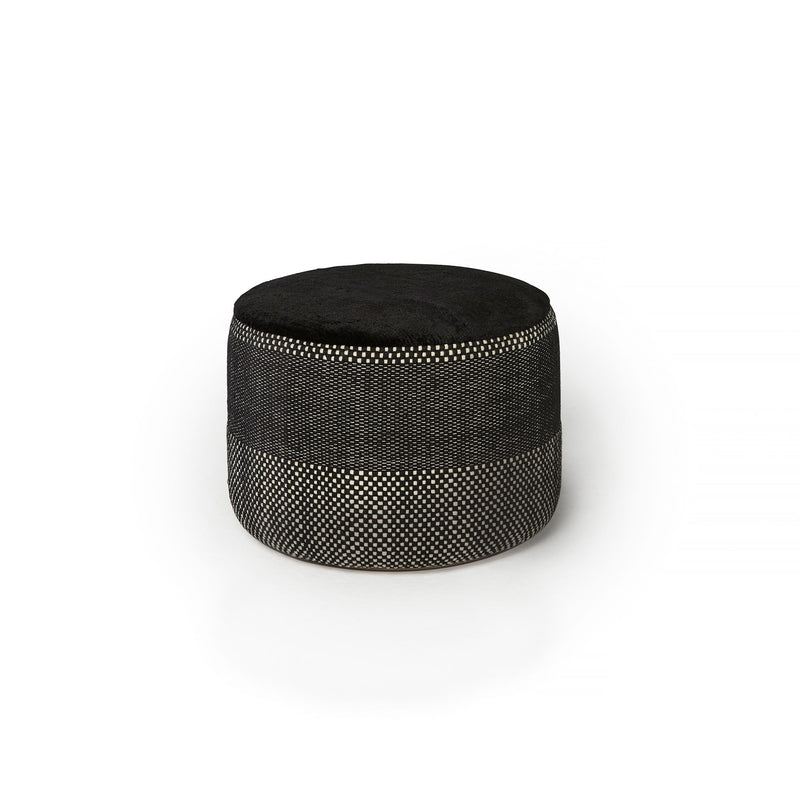 nanimarquina - Tres Persian Pouf | Ø 60 x H 43 cm / schwarz