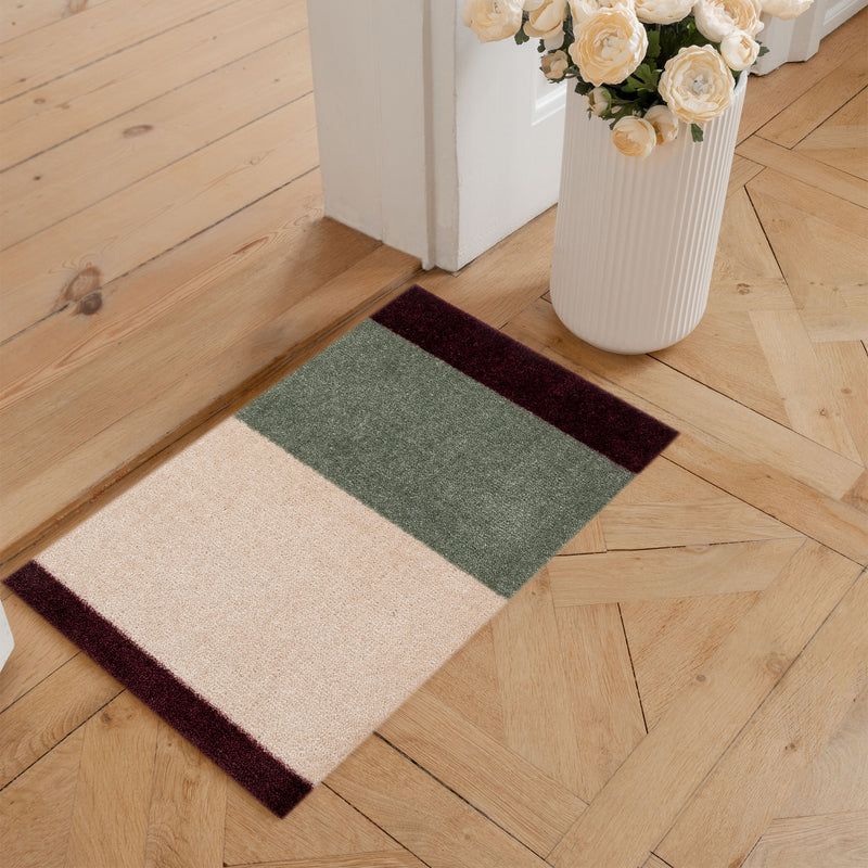 tica copenhagen - Stripes Horizontal Läufer | 40 x 60 cm / green/ivory/bordeaux