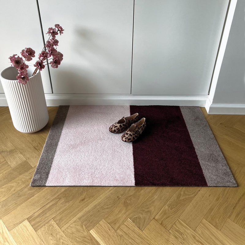 tica copenhagen - Stripes Horizontal Läufer | 60 x 90 cm / bordeaux/rose/sand
